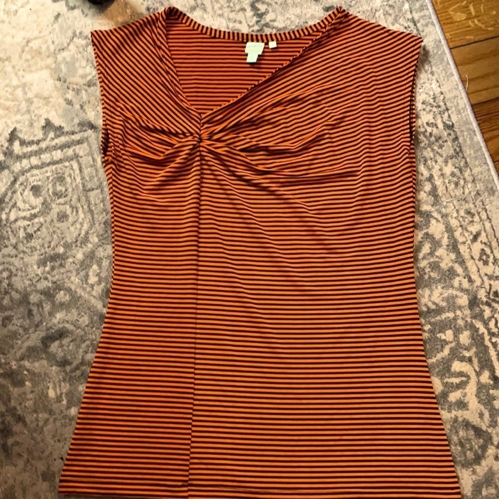 Shu Shu Orange and Black Striped Shirt Halloween